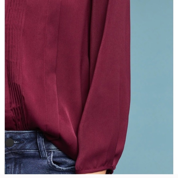 NWT Anthropologie Woven Tuxedo Shirt Size M - Picture 4 of 6